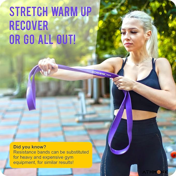 Athmonk Resistance Bands for Workout - Power Loop Exercise Band - Stretch Bands for Workout - Pull Up Band